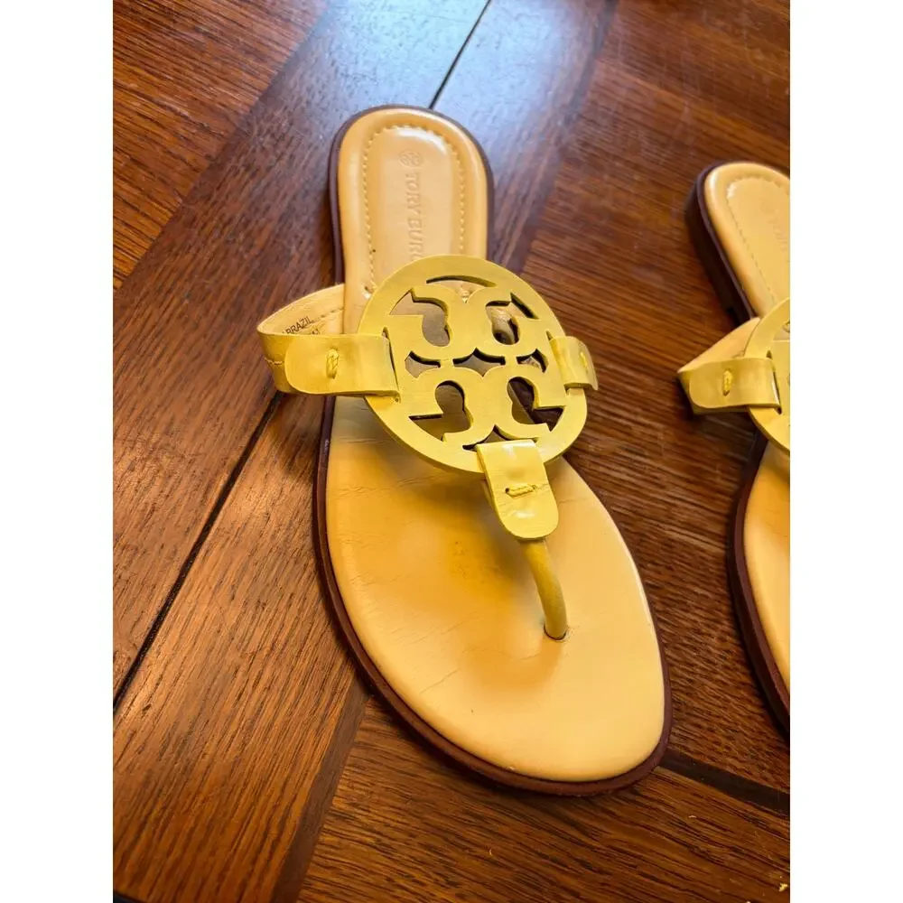 Tory Burch Miller Thong Sandal Yellow Size 5.5 Style 5930